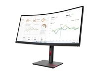 Lenovo ThinkVision T34w-30 34" ultrabred 3440 x 1440 välvd skärm med VA-panel och USB-C PD 75W