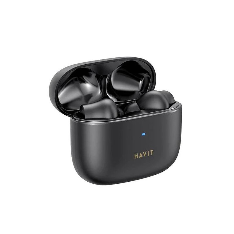 Bluetooth hörlurar - Havit äkta trådlöst in-ear-headset med aktiv brusreducering (svart)
