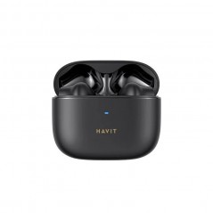 Bluetooth hörlurar - Havit äkta trådlöst in-ear-headset med aktiv brusreducering (svart)
