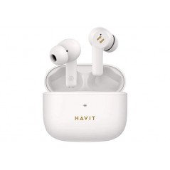 Havit äkta trådlöst in-ear-headset med aktiv brusreducering (vit)