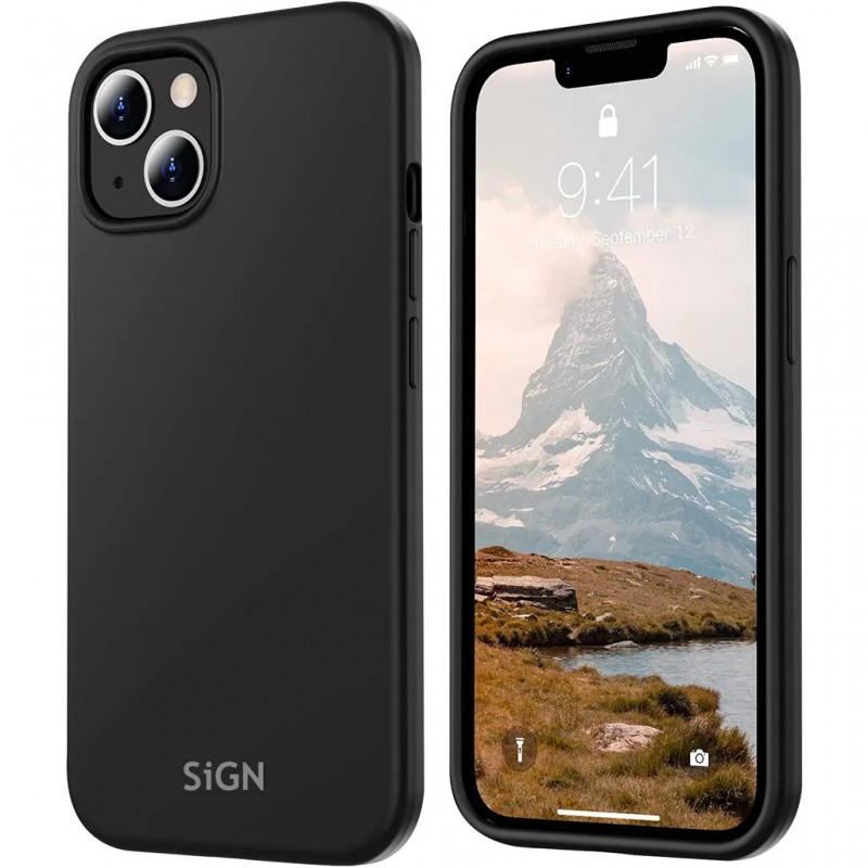 Fodral och skal - Sign Liquid Silicone skyddande skal i svart till iPhone 15