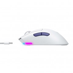 Gamingmus - Havit MS966WB trådlös gamingmus med USB-C och Bluetooth (vit)