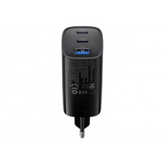 Väggladdare mobiltelefon - Havit superkompakt GaN väggladdare 65W med 2 USB-C och 1 USB