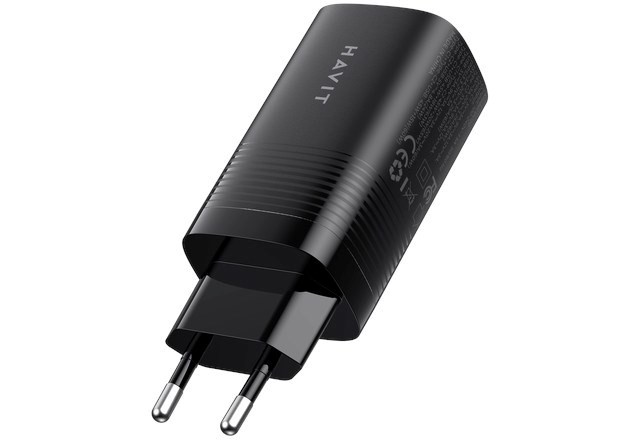 Havit superkompakt GaN väggladdare 65W med 2 USB-C och 1 USB