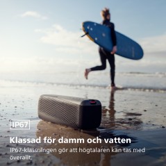 Trådlös bluetooth-högtalare - Philips GO portabel vattenskyddad bluetoothhögtalare