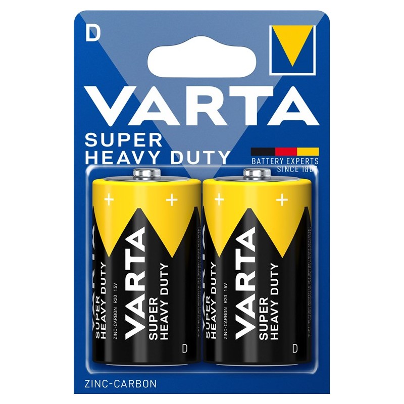 Batteri - Varta Super Heavy Duty D-batterier R20 2-pack