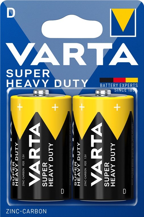 Varta Super Heavy Duty D-batterier R20 2-pack