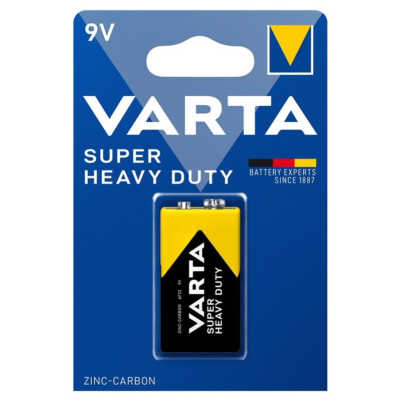 Batterier & batteritestare - Varta Super Heavy Duty 9V batteri (6F22)