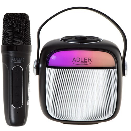 Adler kompakt bärbar högtalare med trådlös mikrofon för karaoke