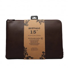 Sleeve - Buffalo handgjort laptopfodral i äkta läder upp till 15.6" (brunt)