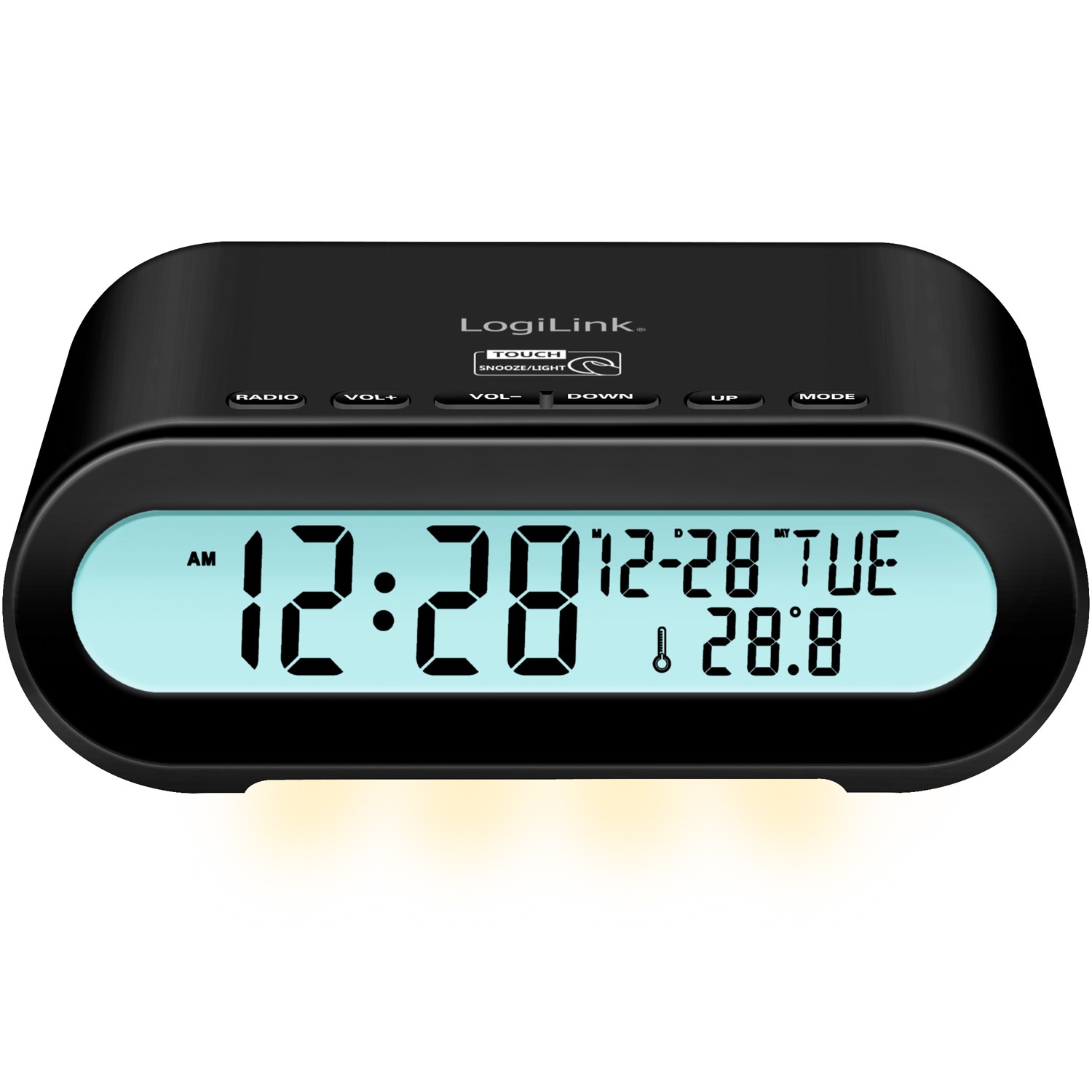 LogiLink klockradio med termometer och hygrometer (svart)