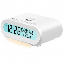 LogiLink klockradio med termometer och hygrometer (vit)