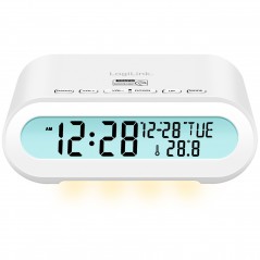 LogiLink klockradio med termometer och hygrometer (vit)