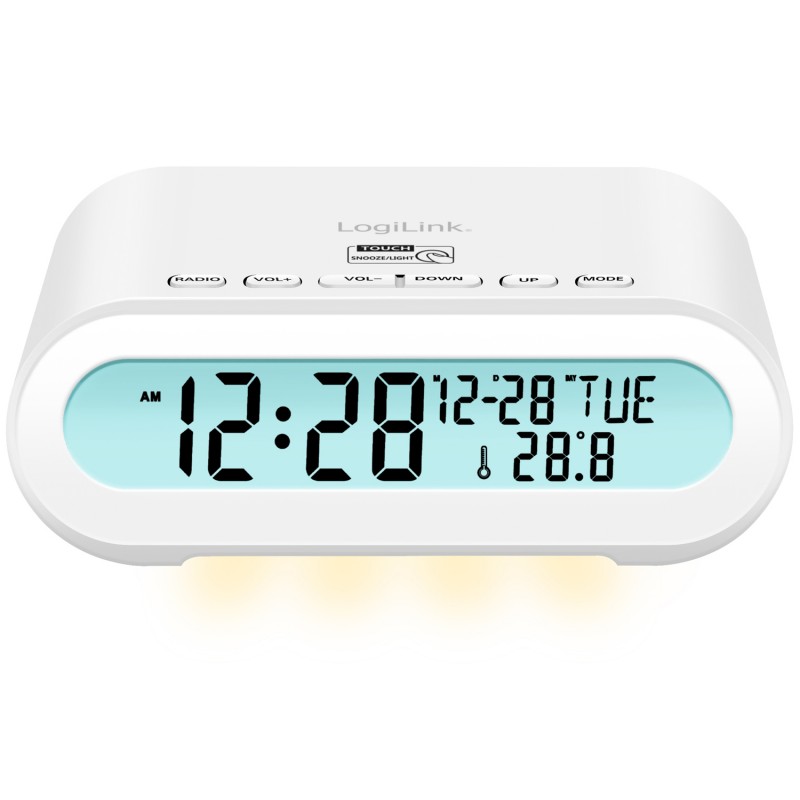 Radio & stereo - LogiLink klockradio med termometer och hygrometer (vit)