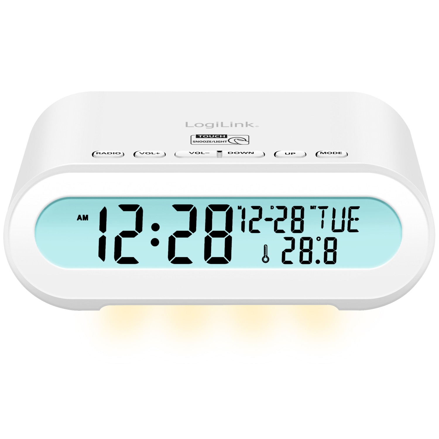 LogiLink klockradio med termometer och hygrometer (vit)
