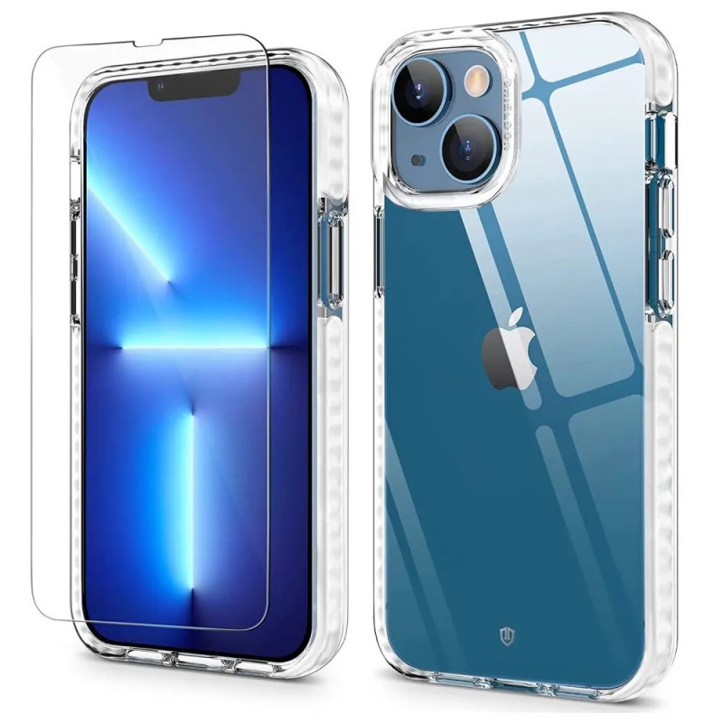 Fodral och skal - Transparent mobilskal i TPU till iPhone 14 inkl skärmskydd i härdat glas