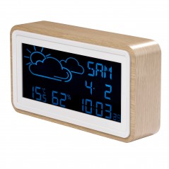 Denver väderstation med termometer, hygrometer, klocka och kalender