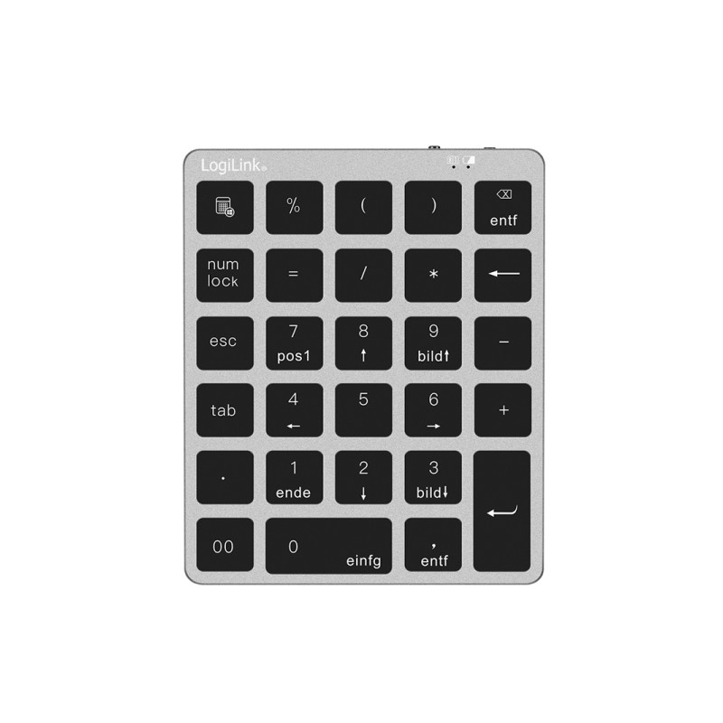 Trådlösa tangentbord - LogiLink trådlöst numeriskt tangentbord i aluminium med Bluetooth-anslutning