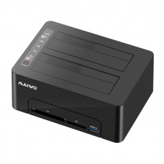 Maiwo USB 3.1-dockningsstation för två 2.5"/3.5" SATA-hårddiskar med stöd för kloning