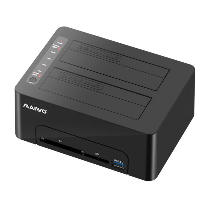 Dockningsstation för hårddisk - Maiwo USB 3.1-dockningsstation för två 2.5"/3.5" SATA-hårddiskar med stöd för kloning
