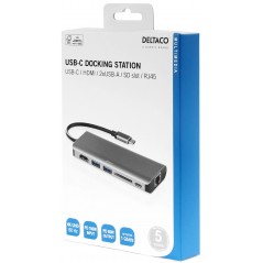 Skärmkabel & skärmadapter - USB-C Multiport till HDMI-adapter med 2xUSB/SD-kort/LAN/USB-C PD 85W 4K 60Hz