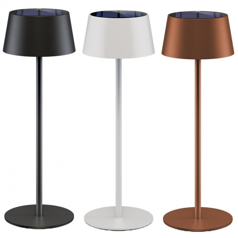 Övrigt att fynda - Goobay portabel solcellsladdad bordslampa för inom- och utomhusbruk, dimbar (svart/vit/brons) (fyndvara)