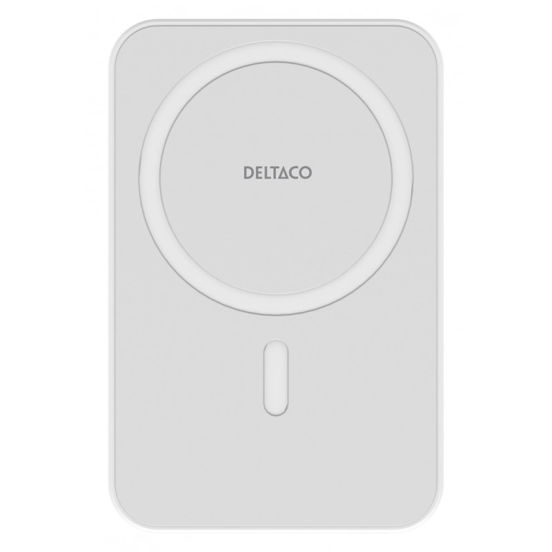 Portabla batterier - Deltaco powerbank 5000 mAh med trådlös laddning 15W och MagSafe