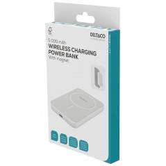 Portabla batterier - Deltaco powerbank 5000 mAh med trådlös laddning 15W och MagSafe