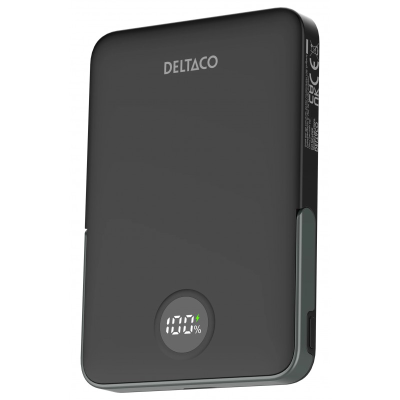 Portabla batterier - Deltaco powerbank 5000 mAh med trådlös laddning 15W och MagSafe