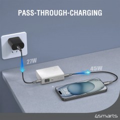 Portabla batterier - 4smarts powerbank 10 000 mAh med 2x USB-C och 45 Watts laddning