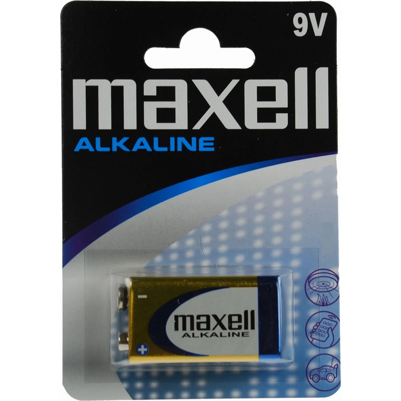 Batterier & batteritestare - Maxell alkaliskt 9V batteri (6LR61)