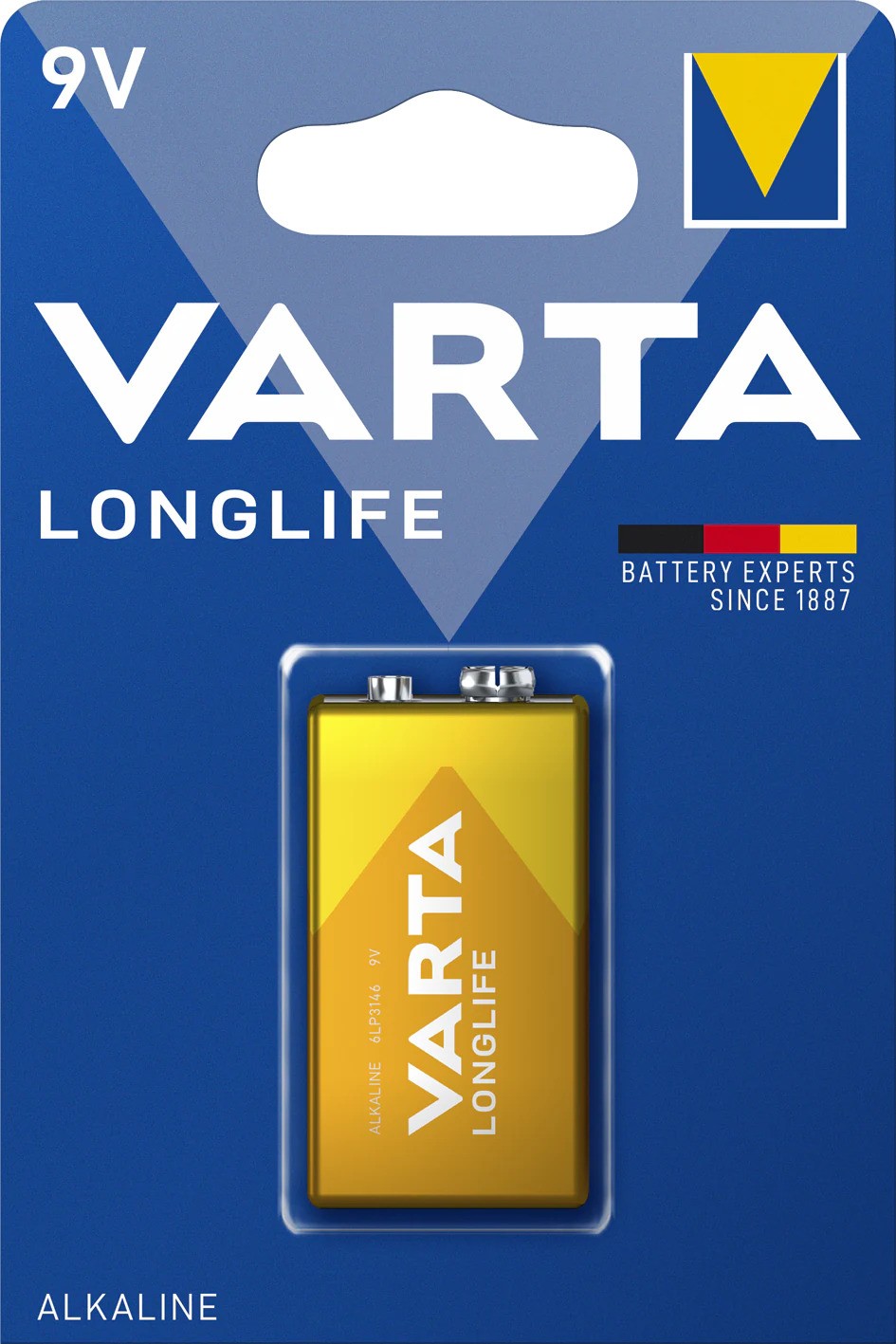Varta Longlife alkaliskt 9V batteri (6LR61)