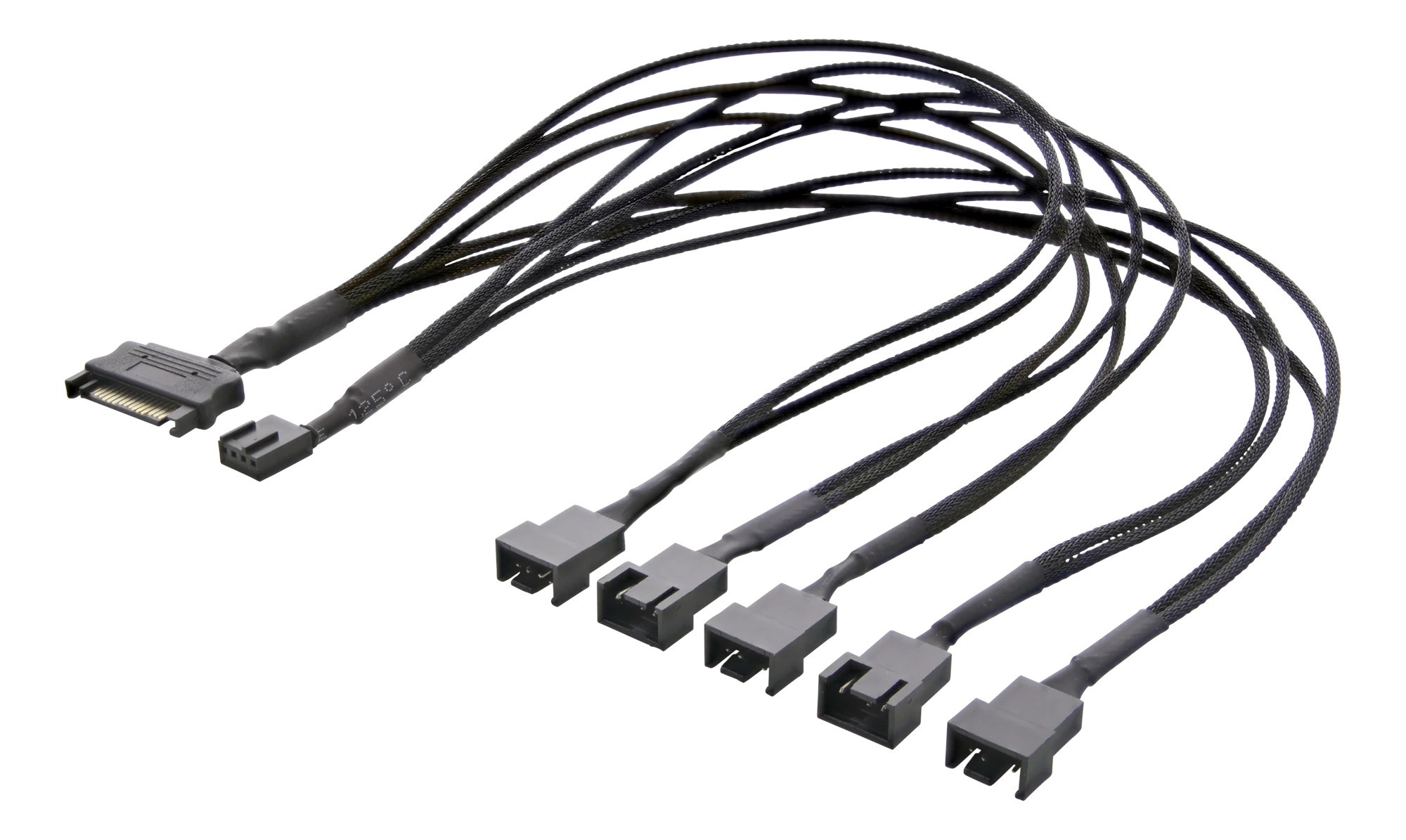 Splitter för PWM-fläktar 1st 4-pin till 5st 4-pin med SATA-ström