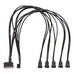 Övriga komponenter - Splitter för PWM-fläktar 1st 4-pin till 5st 4-pin med SATA-ström