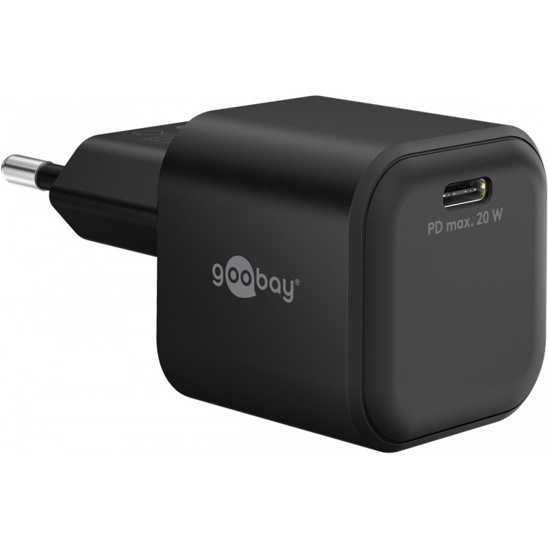 Laddare och kablar - Snabbladdande GaN strömadapter med USB-C PD 20W svart/vit