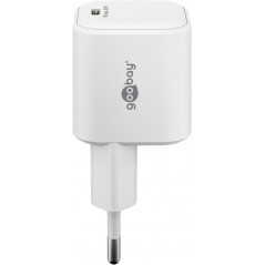Laddare och kablar - Snabbladdande GaN strömadapter med USB-C PD 20W svart/vit