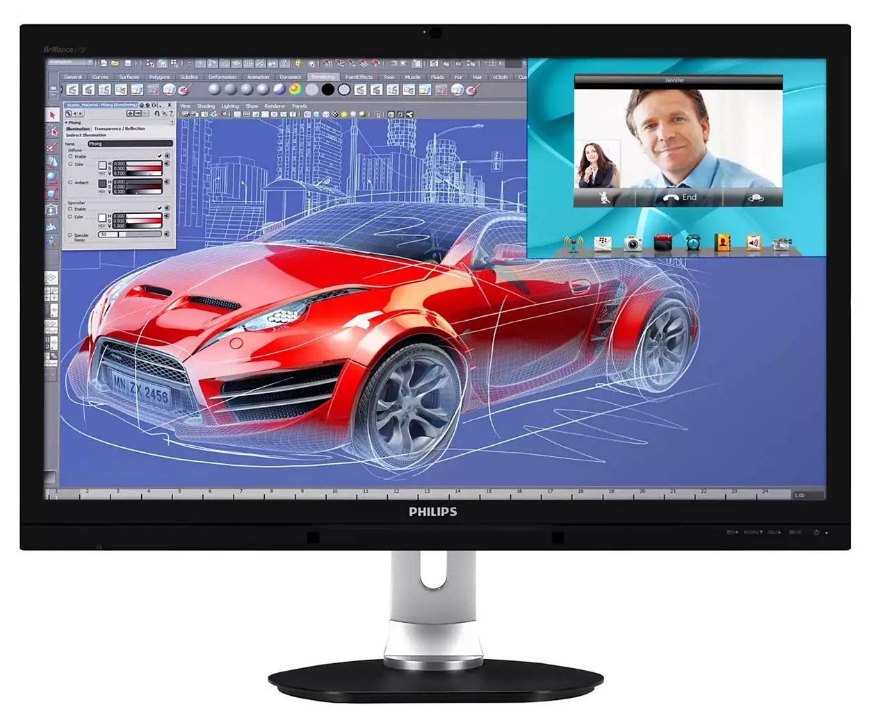 Philips 272P4Q 27-tums IPS-skärm med inbyggd webbkamera (beg med pixellinje)