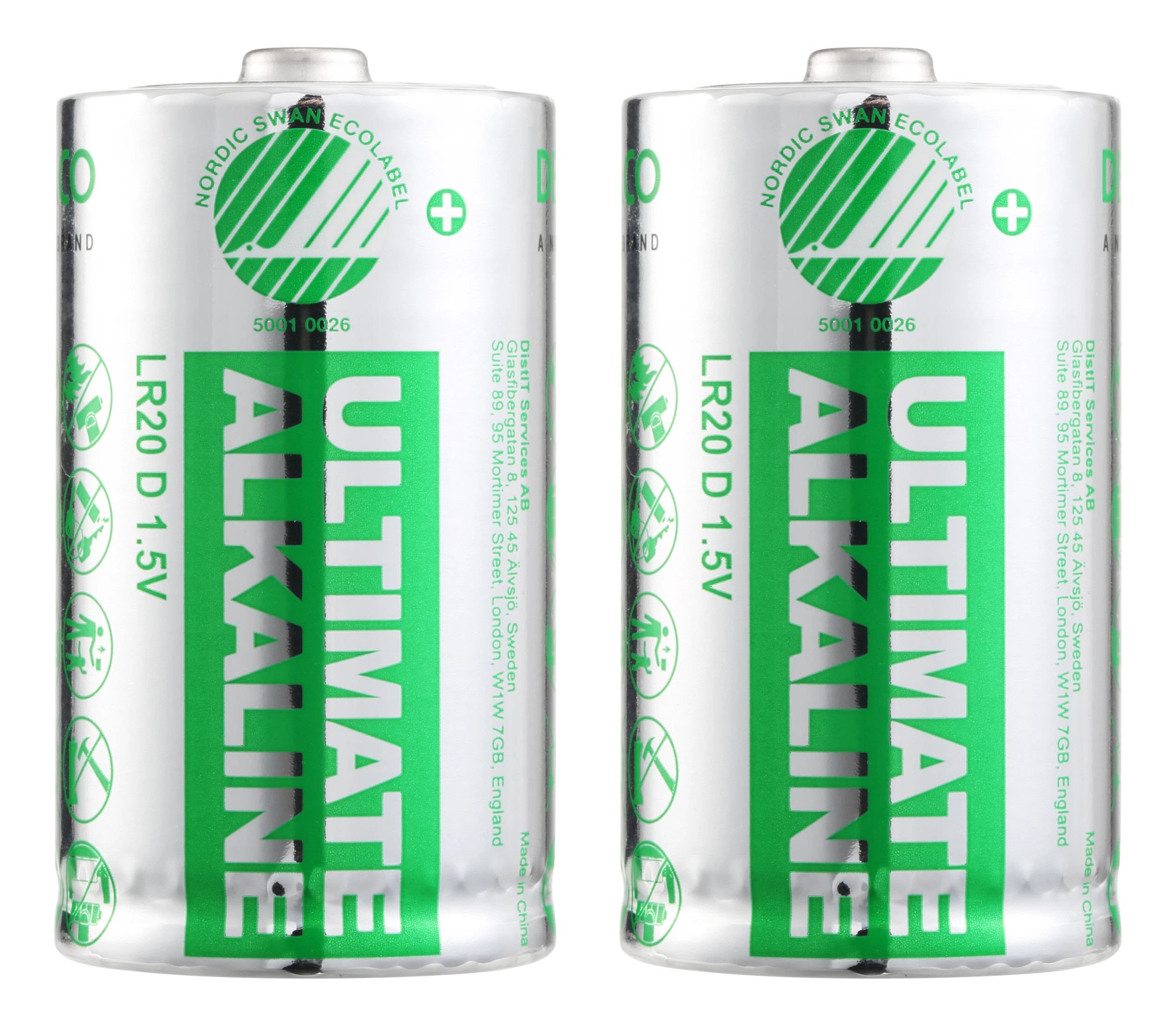 Deltaco Ultimate Alkaline D-batterier LR20 2-pack
