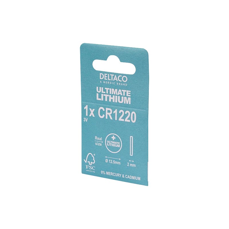 Batterier & batteritestare - Deltaco Ultimate Lithium CR1220 3V knappcellsbatteri 1-pack