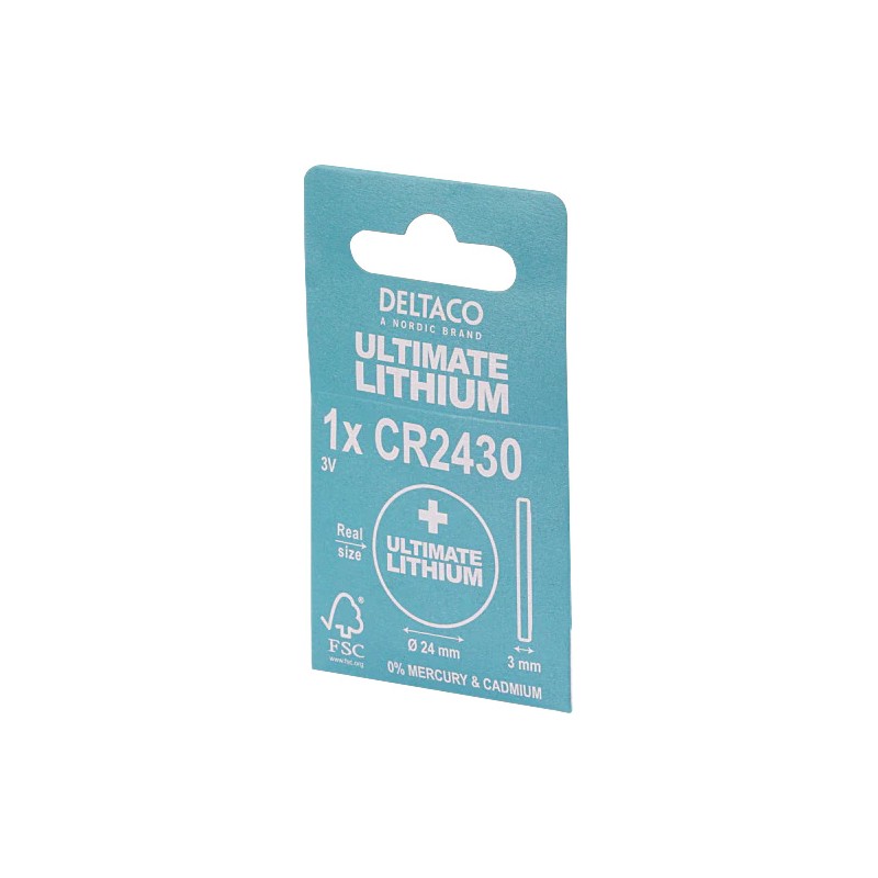 Batterier & batteritestare - Deltaco Ultimate Lithium CR2430 3V knappcellsbatteri 1-pack