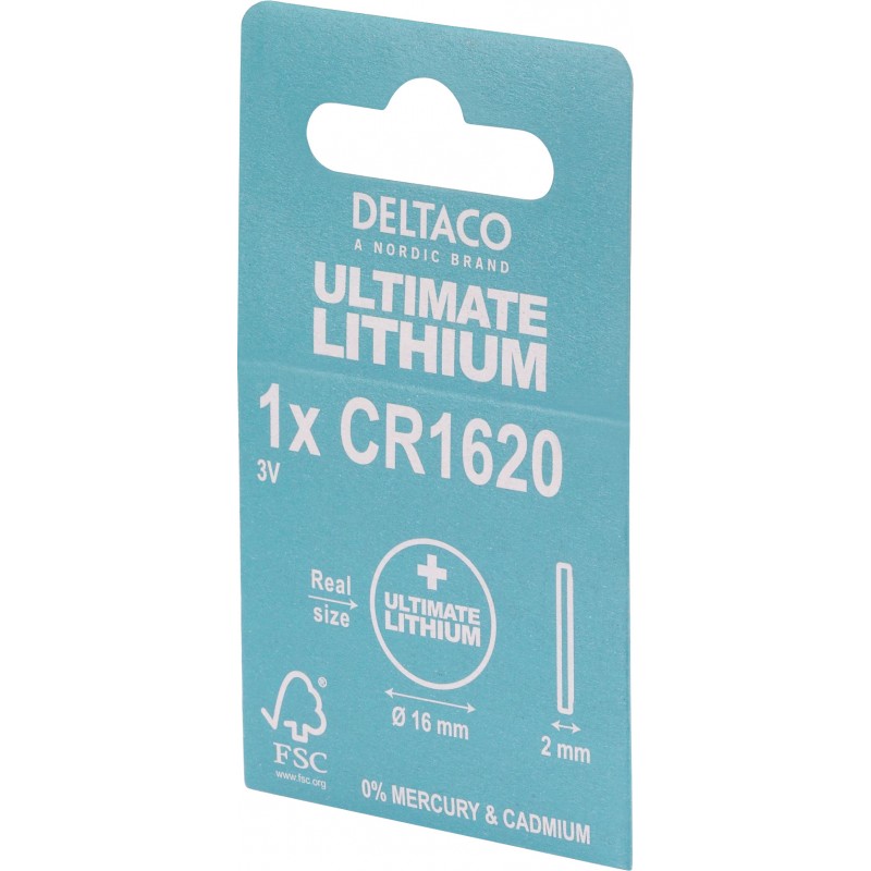 Batterier & batteritestare - Deltaco Ultimate Lithium CR1620 3V knappcellsbatteri 1-pack