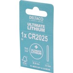 Deltaco Ultimate Lithium CR2025 3V knappcellsbatteri 1-pack