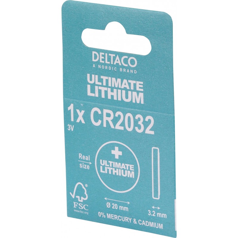 Batterier & batteritestare - Deltaco Ultimate Lithium CR2032 3V knappcellsbatteri 1-pack