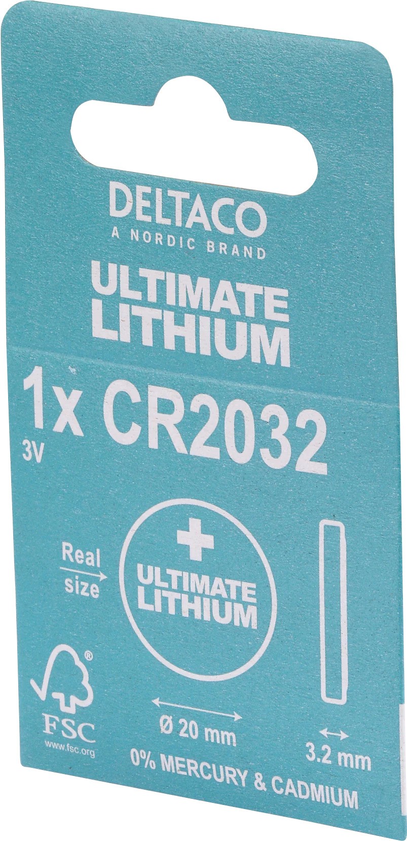 Deltaco Ultimate Lithium CR2032 3V knappcellsbatteri 1-pack
