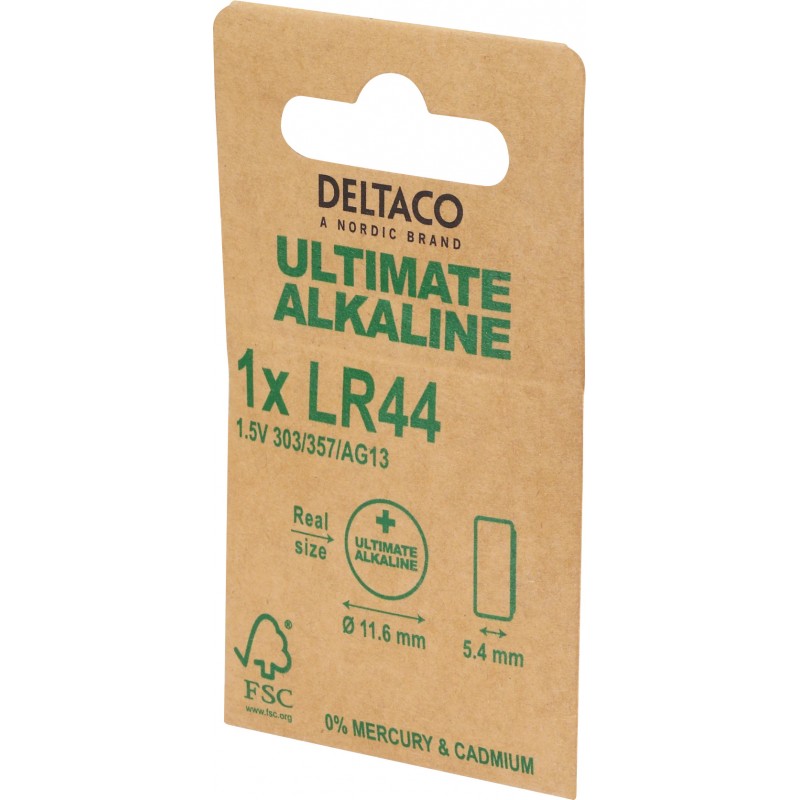 Batterier & batteritestare - Deltaco Ultimate Alkaline LR44 1.5V knappcellsbatteri 1-pack