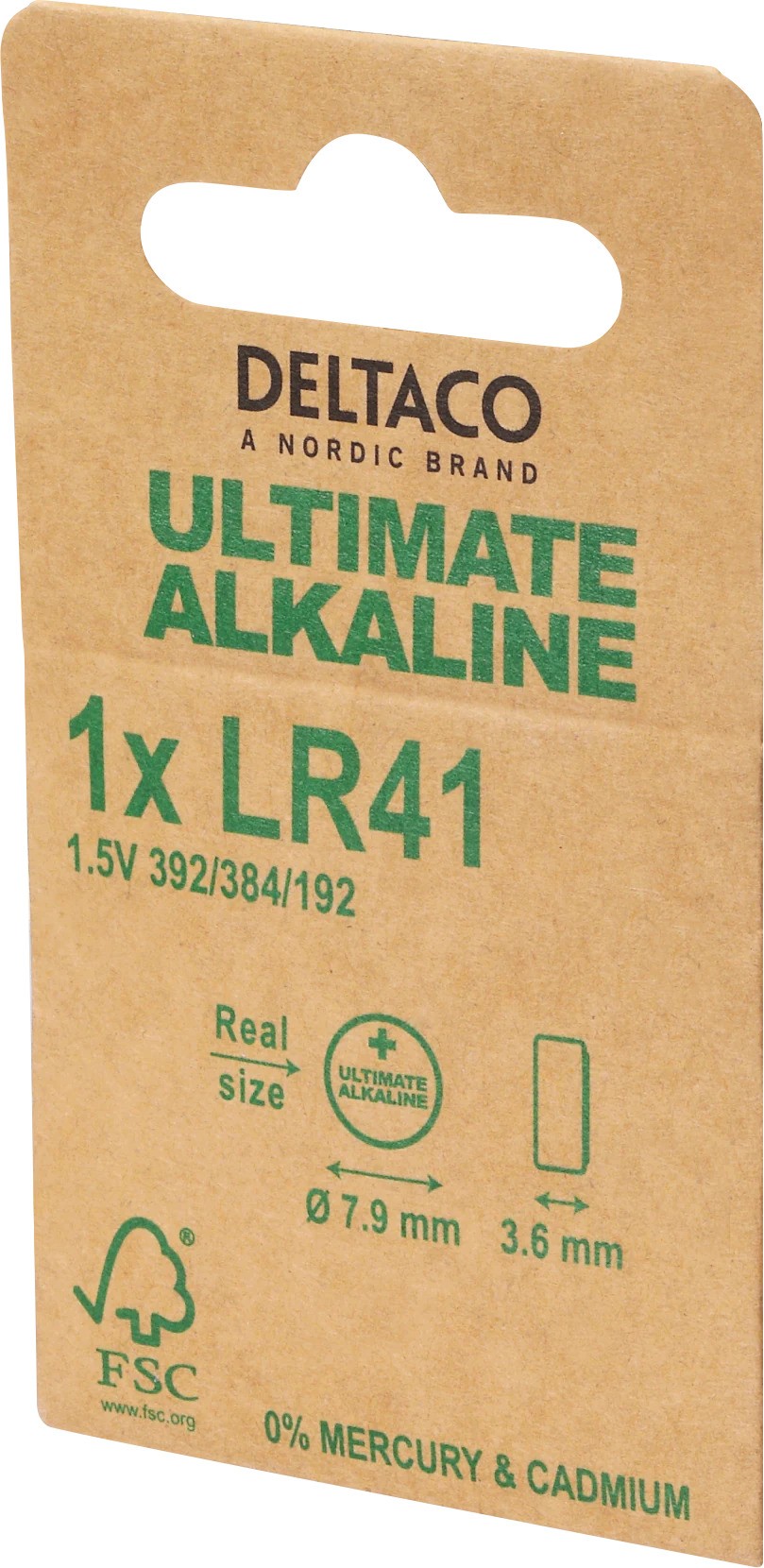 Deltaco Ultimate Alkaline LR41 1.5V knappcellsbatteri 1-pack