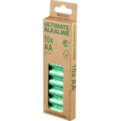 Deltaco Ultimate alkaliska AA-batterier LR6 1.5V i 10-pack