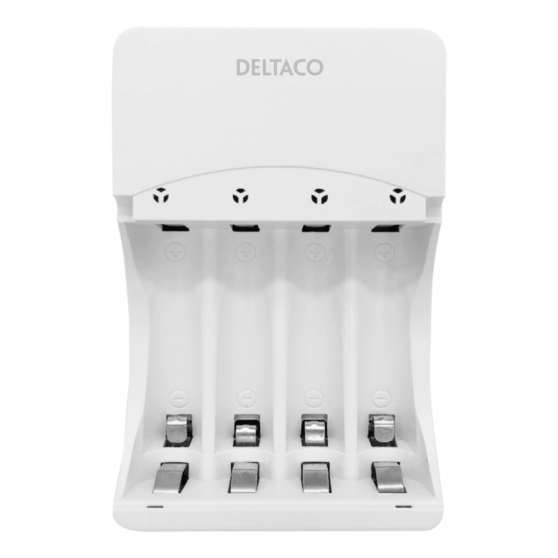 Batterier & batteritestare - Deltaco USB-driven batteriladdare Ni-Mh för AA & AAA-batterier (10-12 timmar)