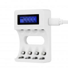 Deltaco USB-driven batteriladdare Ni-Mh Ni-Cd för AA & AAA-batterier (4-6 timmar)
