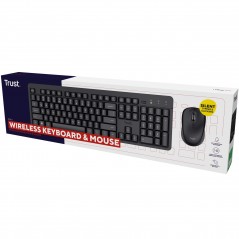 Tangentbord & datormus - Trust extra tyst set med trådlöst tangentbord och mus